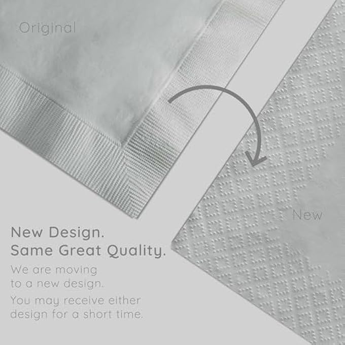 TOUCH OF COLOUR LUNCH NAPKINS PACK OF 50, SHIMMERING SILVER - Image 5